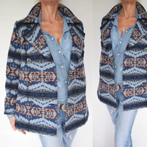 Pendleton Jackets & Blazers - Pendleton Aztec southwest blanket pea coat jacket